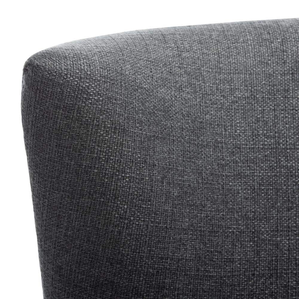 Mid-Century Chic Dark Grey Faux Leather Accent Chair