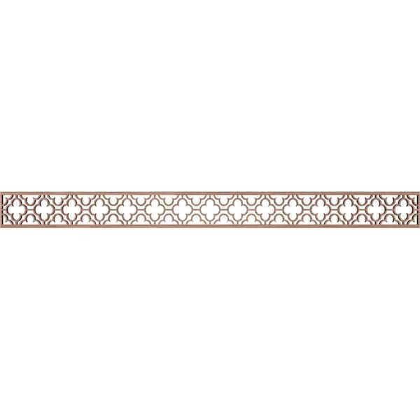 Ekena Millwork Chicago Fretwork 0.375 in. D x 46.375 in. W x 4 in. L Walnut Wood Panel Moulding