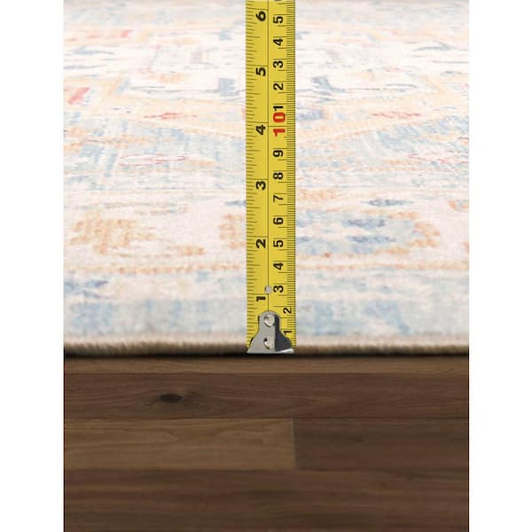 Heritage Light Blue 8 ft. x 10 ft. Floral Ara Rug