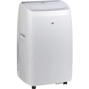 10,000 BTU Portable Air Conditioner Cools 550 Sq. Ft. with Auto Restart and Wheels in White