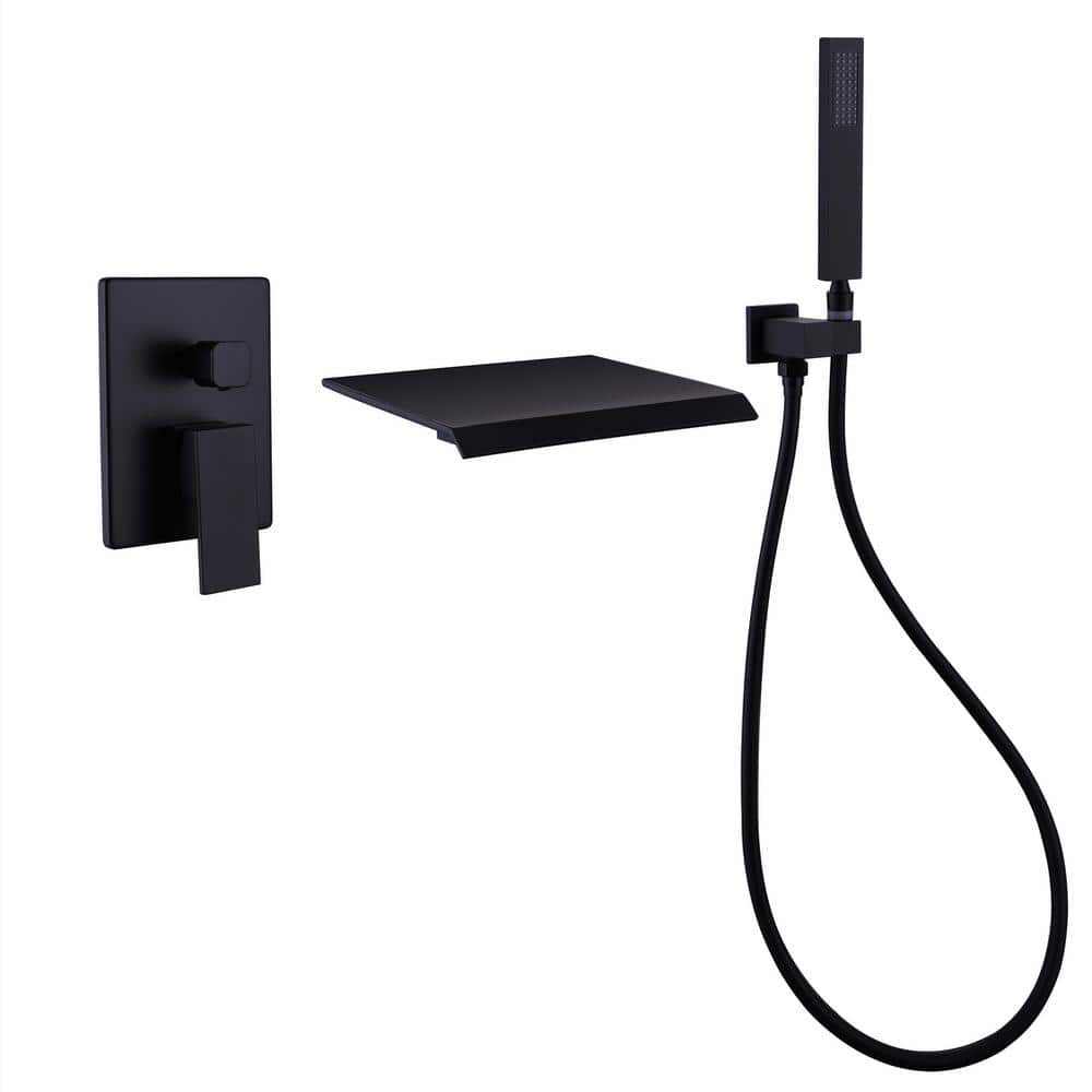 Single-Handle High Flow Freestanding Wall Mount Tub Faucet 2.5 GPM with Han