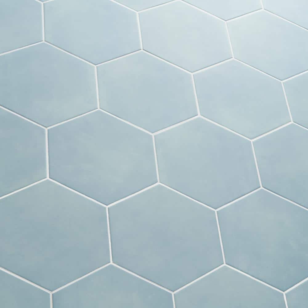 Turquoise Hexagonal Matte Porcelain Floor and Wall Tile