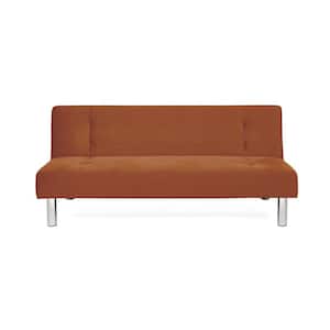 Nate Sofa Collection 33.1 in Square Armless Polyester Modern Straight Sofa in Copper