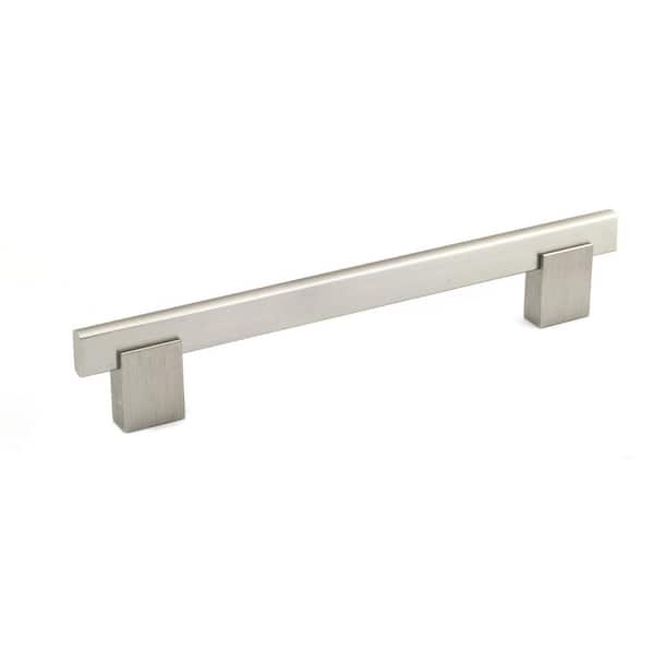 Richelieu Hardware Madison Collection 6 5/16 in. (160 mm) Brushed Nickel Modern Rectangular Cabinet Bar Pull