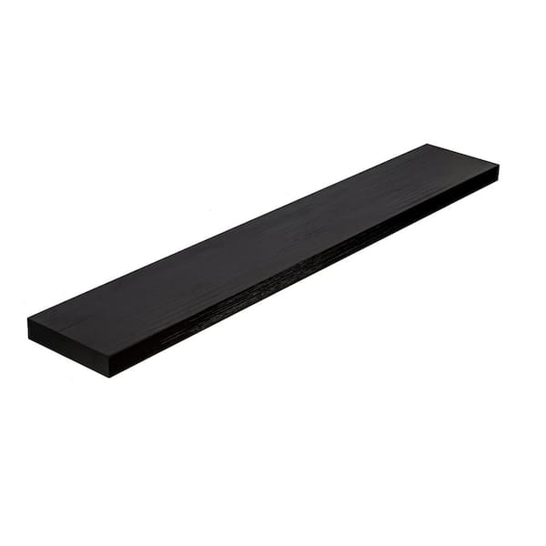 48 in. W x 8 in. D Black Floating Decorative Wall Shelf, Large Storage ...