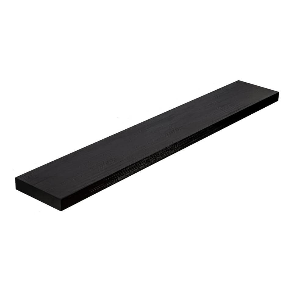 48 in. W x 8 in. D Black Floating Decorative Wall Shelf, Large Storage Shel