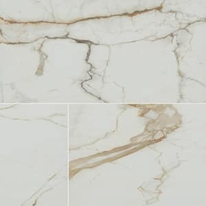 Take Home Tile Sample - Tramonto Marbella 4 in. x 4 in. Polished Stone Look Porcelain Floor and Wall Tile