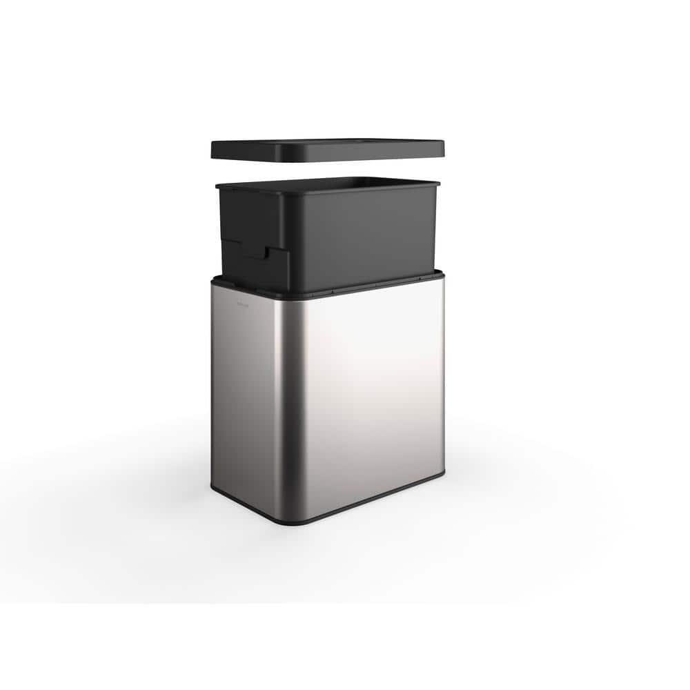 25-Liter Stainless Steel Open-Top Trash Can with Brushed Finish
