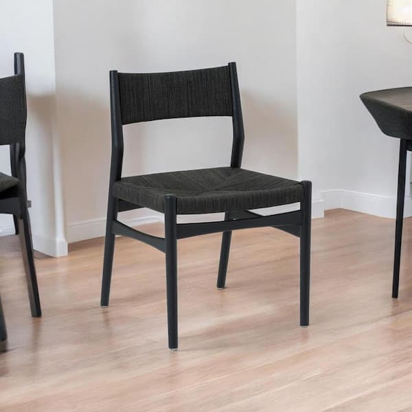 Brown and Black Wood 47 in. Pedestal Dining Table Seats 4