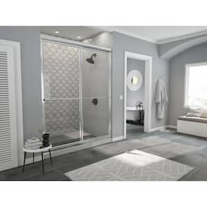 Newport 42 in. to 43.625 in. x 70 in. Framed Sliding Shower Door with Towel Bar in Chrome and Clear Glass