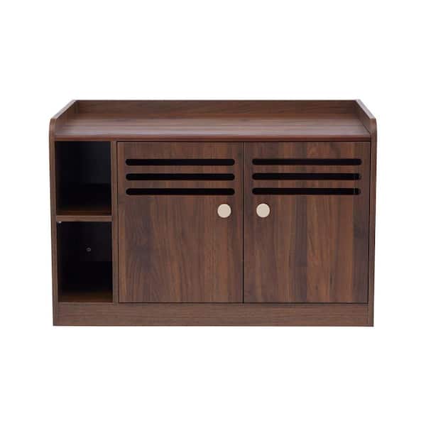 TEAMSON PETS Robin Vented Wooden Cat Litter Box Enclosure Storage Bench, Mocha