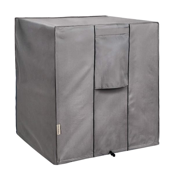 Angel Sar 32 in. x 32 in. x 28 in. Grey Polyester Air Conditioner Covers, Outdoor AC Unit Covers for Winter Snow Rain Sun Leaves