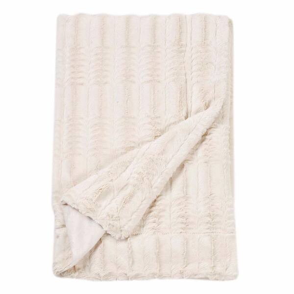 swift home Cozy Cream Embossed Faux Fur Reverse to Throw