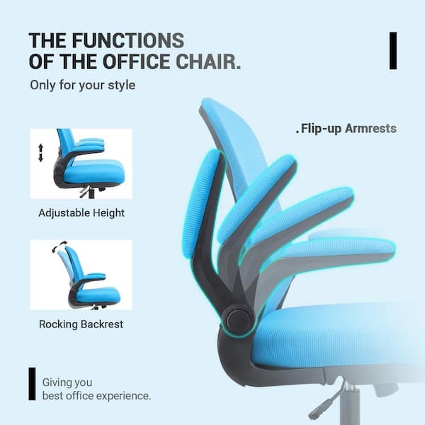 Lacoo Office Gray Mid Back Swivel Lumbar Support Desk, Computer Ergonomic Mesh Chair with Armrest T-OCNC7504