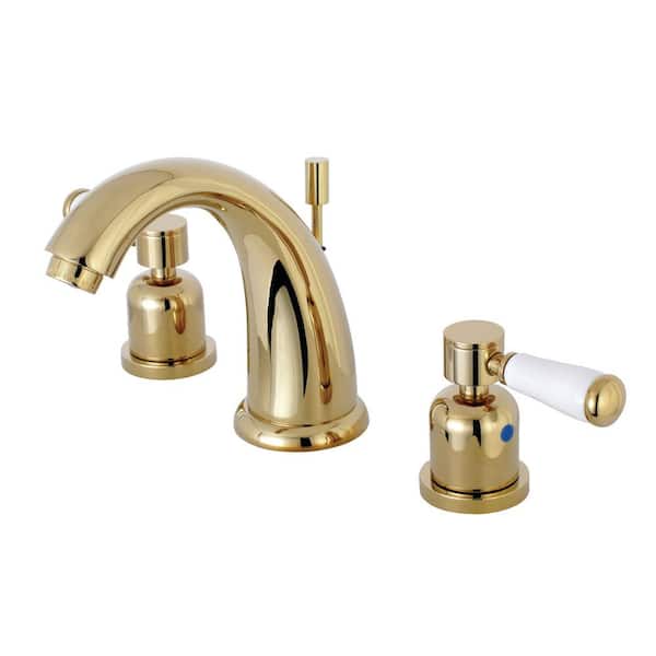Kingston Brass Paris 8 in. Widespread 2-Handle Bathroom Faucet in Polished Brass