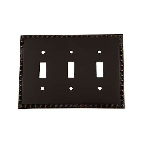 Nostalgic Warehouse Bronze 3-Gang 3-Toggle Wall Plate (1-Pack)