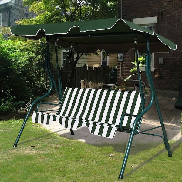 Details about   GREEN HAMMOCK 3 SEATER SWINGING CANOPY ADJUSTABLE OUTDOOR FURNITURE GARDEN CHAIR 