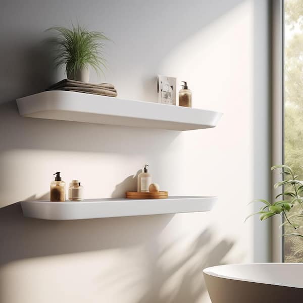 White Floating Shelves for Wall-24in Wall selling Mounted Display Ledge Shelves