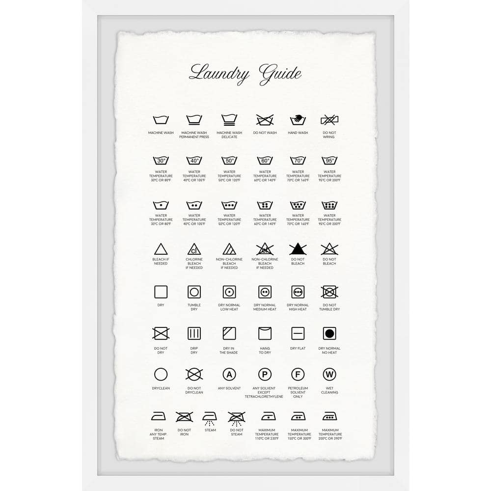 Laundry Guide II by Marmont Hill Framed Typography Art Print 36 in. x 24 in