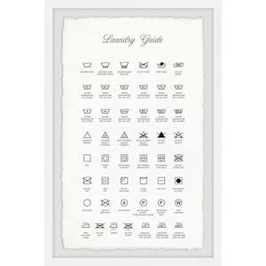 "Laundry Guide II" by Marmont Hill Framed Typography Art Print 45 in. x 30 in.