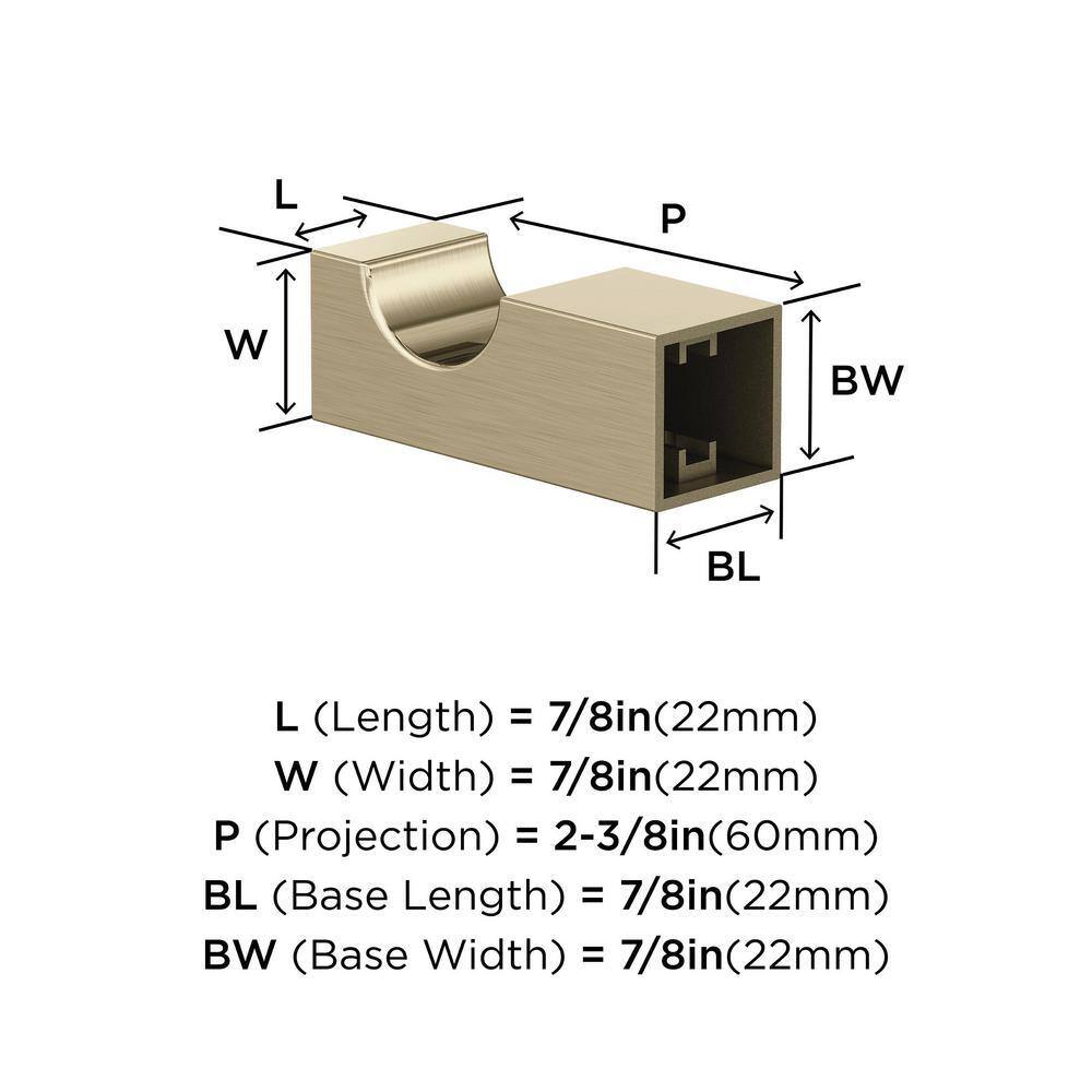 Golden Champagne Single Prong Zinc Robe Hook