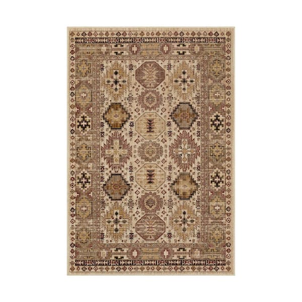 Home Decorators Collection Tristan Vanilla 4 ft. x 6 ft. Medallion Indoor Area Rug