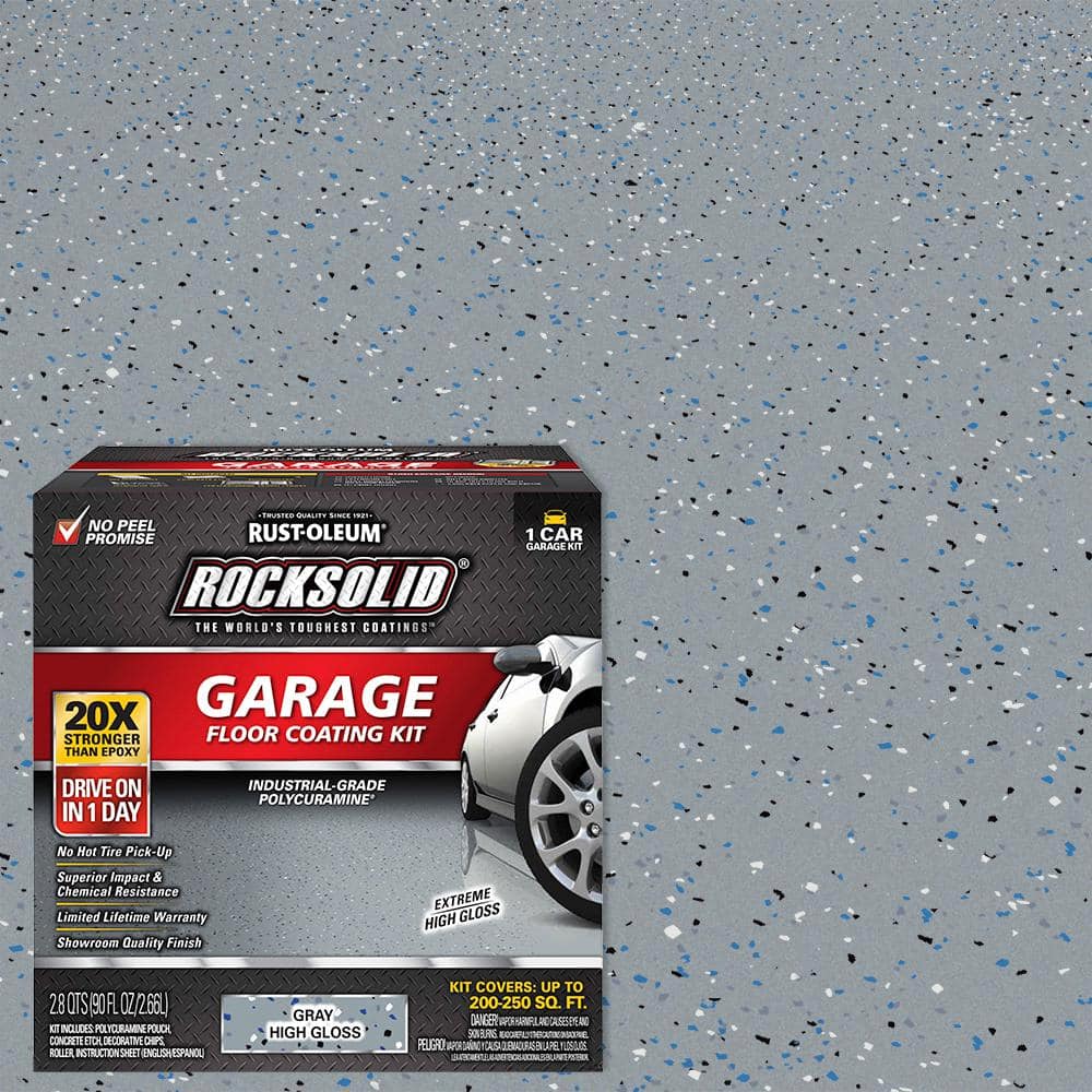 Rust Oleum RockSolid 90 oz. Gray Polycuramine 1 Car Garage Floor