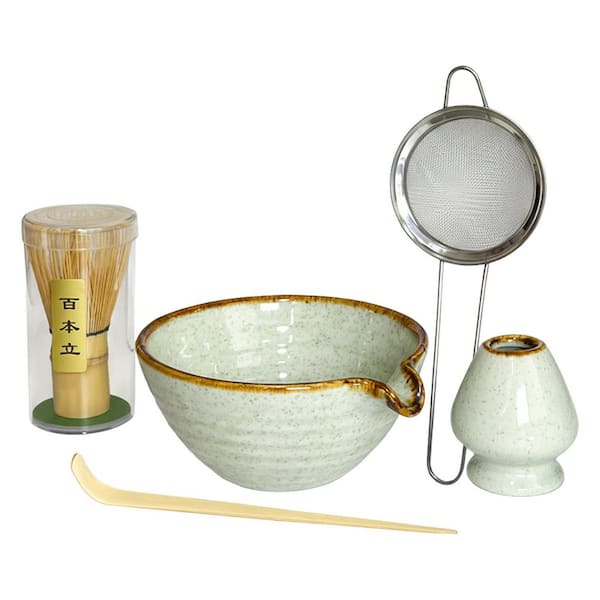 Matcha Whisk Set with Bowl Whisk Holder Bamboo Scoop Sifter Unique Gift for Home Kitchen Tea Enthusiasts