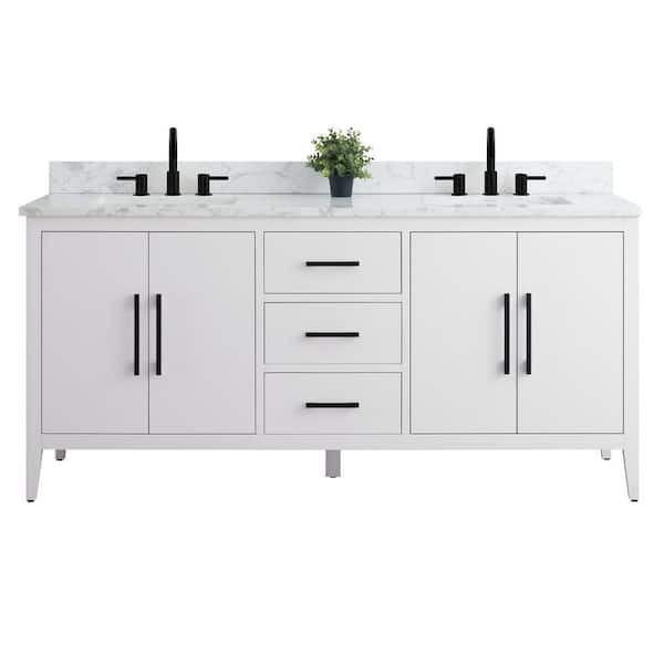 UAパシュ34ERD9380 Vanity Art 72 in. W x 22 in. D x 34 in. H Double Sink
