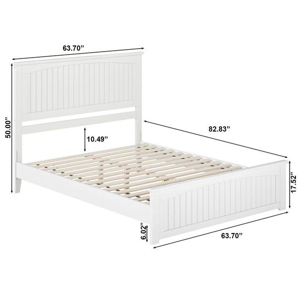 AFI Naples White Solid Wood Frame Queen Low Profile Platform