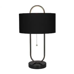 20 in. Black Metal Oval Shaped Task and Reading Table Lamp