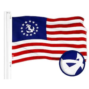 1.33 ft. x 2 ft. Polyester Nautical USA Embroidered Flag 300D BG (1-Pack)