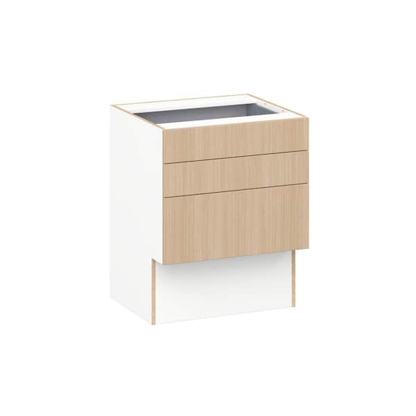 Timberline Mojavi Oak Slab Assembled Vanity ADA Drawer Base Cabinet with 3-Drawers (24 in. W x 30 in. H x 21 in. D)