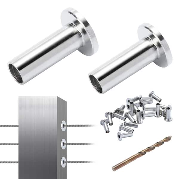 T316 Stainless Steel Protector Sleeves for 5/32 in. 3/16 in. Wire Rope Cable Railing Balustrade Marine Grade Come
