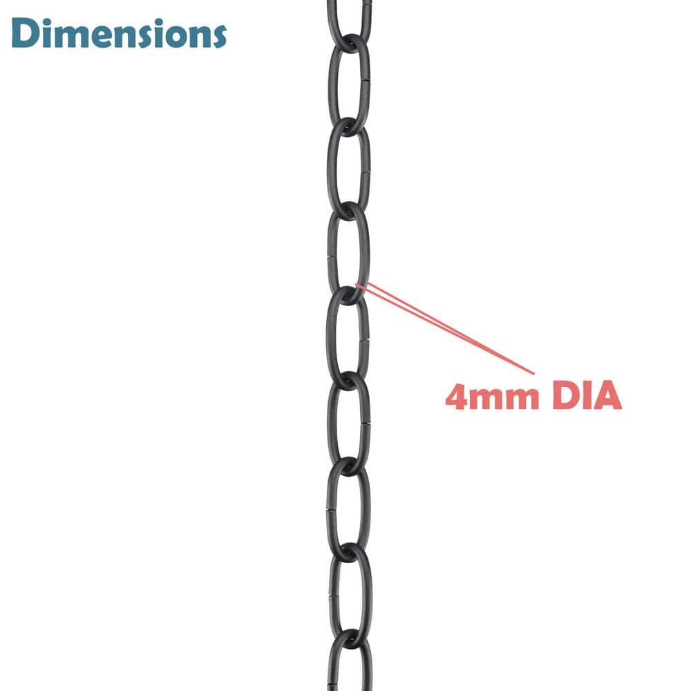 3-Foot Black Heavy Duty Steel Chain for Hanging Fixtures