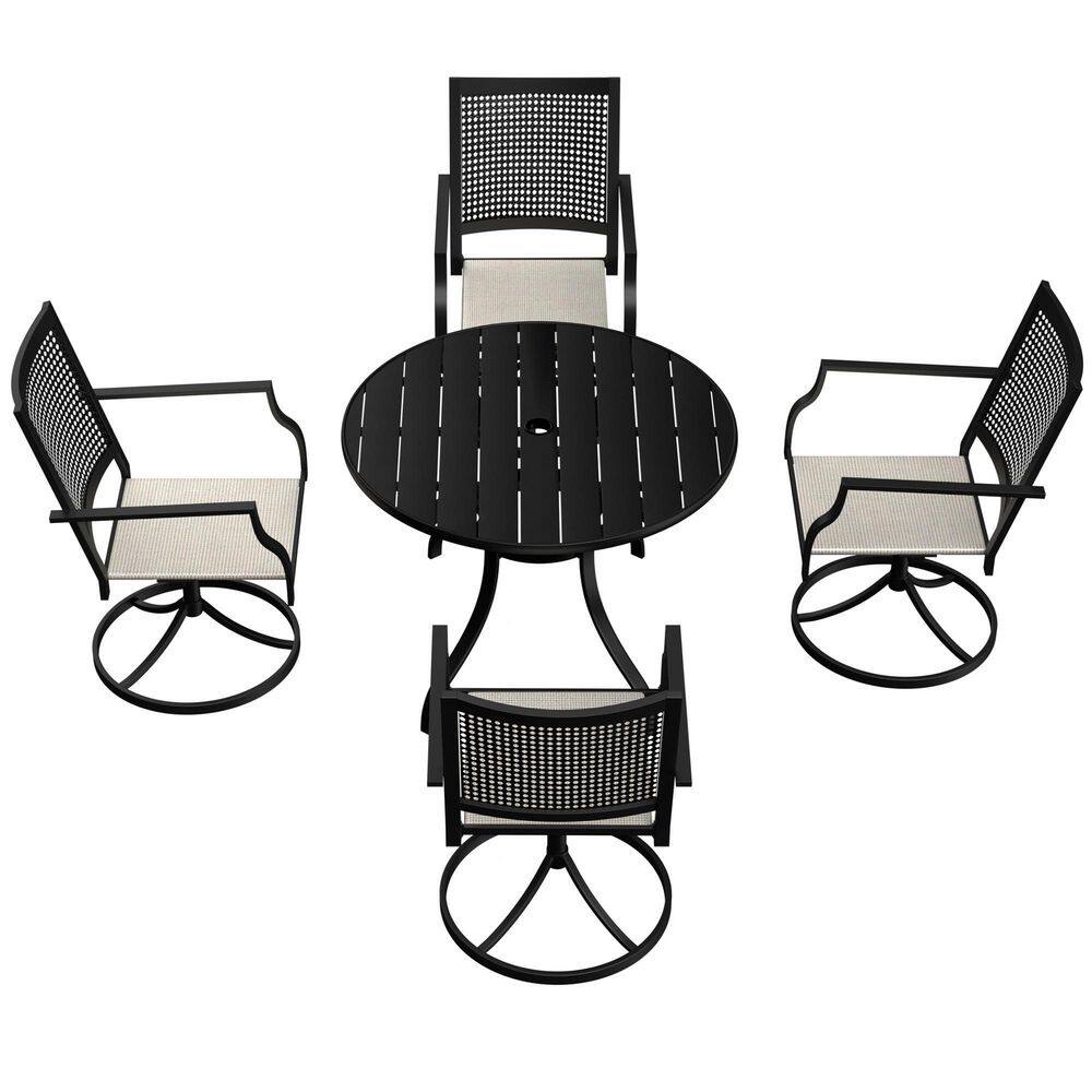 5-Piece Metal Round Frame Outdoor Dining Set