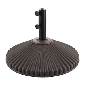 100 lbs. Heavy-Duty Plastic Market Patio Umbrella Base Round Outdoor Stand Base in Brown
