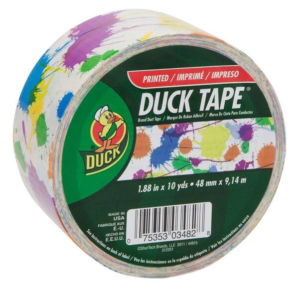 Duck 1.88 x 10 yd All Purpose Duct Tape Paint Splatter Print,(6-Pack)