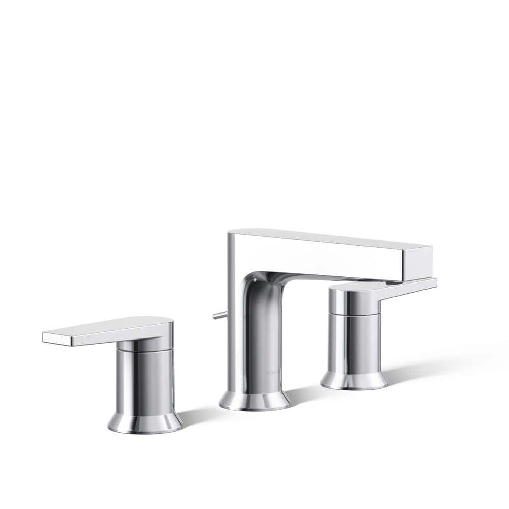 Taut Polished Chrome 2-Handle Low-Arc Bathroom Faucet