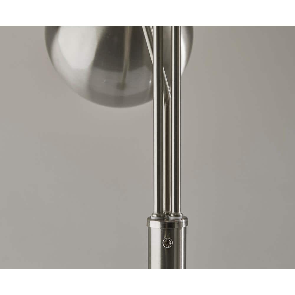 Adjustable Brushed Steel Multi-Head Tree Floor Lamp