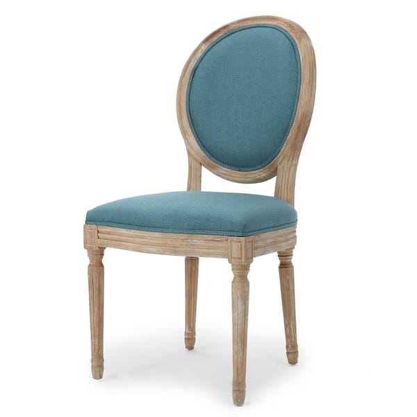 Noble House Cassandra Dark Teal Fabric, Dark Teal Upholstered Dining Chair