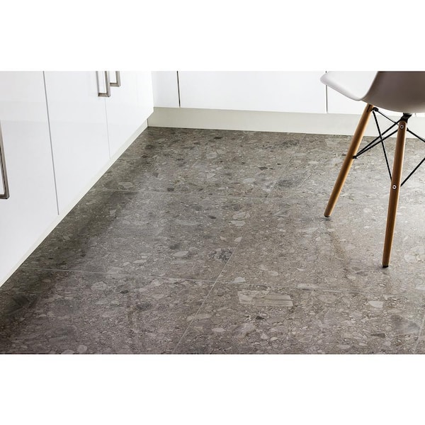Rizzo Gray 24 in. x 24 in. Semi Polished Porcelain Floor and Wall Tile (3 pieces / 11.62 sq. ft. / box)