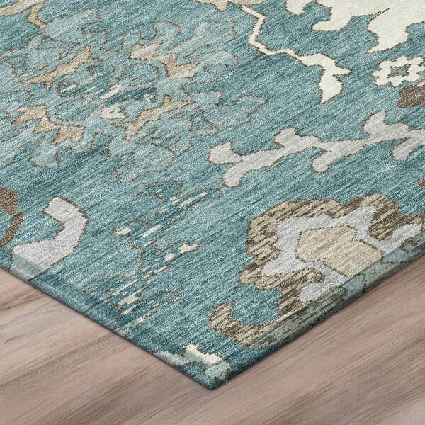 Chantille Machine Washable Indoor/Outdoor Abstract ACN3158 Teal 8 ft. x 10 ft. Area Rug