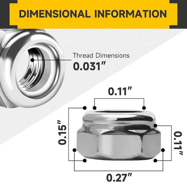 #6-32 Stainless Steel Nylon Lock Nut (200-Pack)