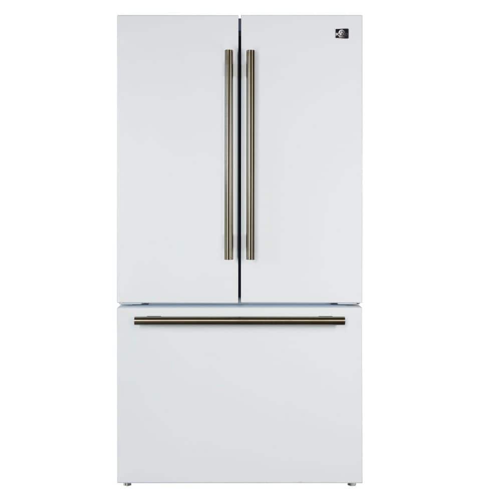 Rivello 36 in. French Door Refrigerator in White with Antique Brass, Internal Water Dispenser, Filtered Ice price history on PriceWatchPro