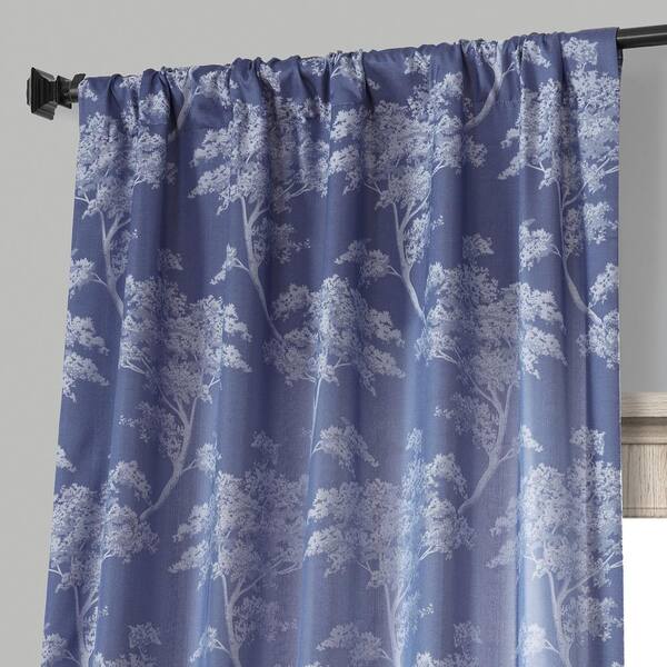 2 Tiers Floral Design 1 Valance Slate Blue 3 Pc Jacquard Window Curtain Set 