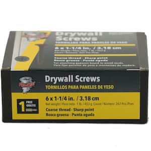 #6 x 1-1/4 in. Phillips Drive Bugle-Head Coarse Thread Drywall Screw (1 lb. Pack)