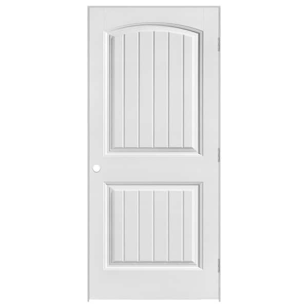 Masonite 32 in. x 80 in. 2 Panel Cheyenne Camber Top Plank Hollow-Core Smooth Primed Composite Single Prehung Interior Door