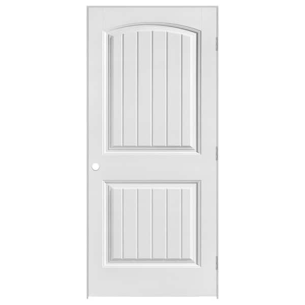 Masonite 36 in. x 80 in. 2 Panel Left-Handed Primed Composite Hollow Core Single Prehung Interior Door 4-9/16 in. Split Jamb