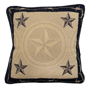 Fort Worth Brown Polyester 15 in. x 15 in. Square Decorative Throw Pillow